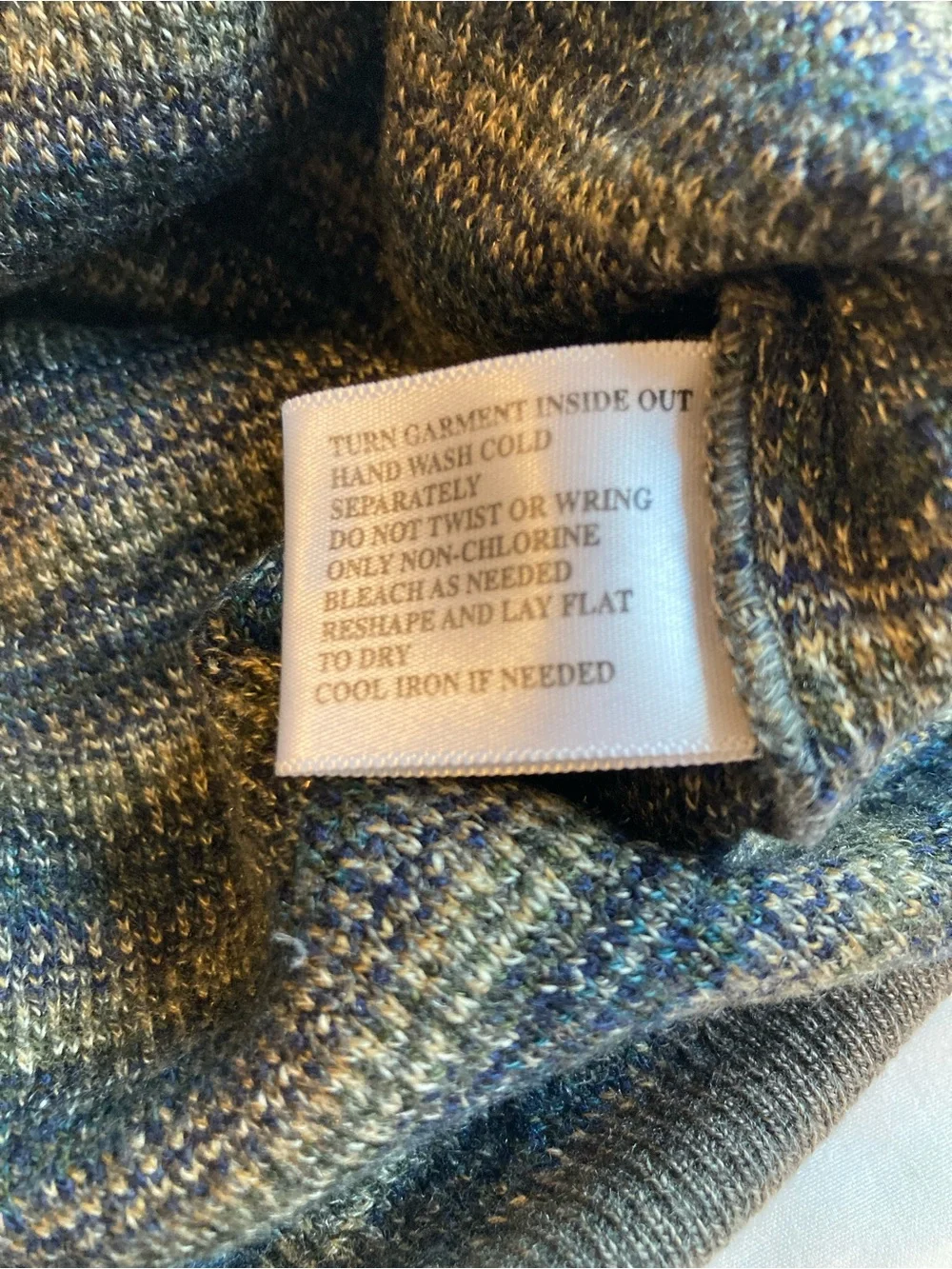 Brown & Blue Striped Crewneck Sweater - size Large